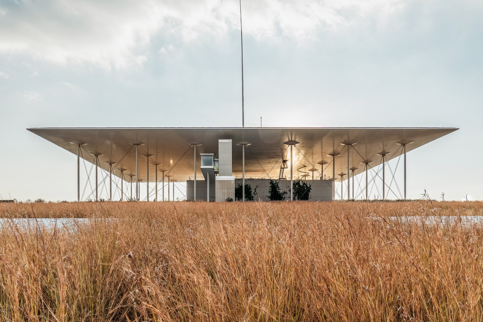 Stavros Niarchos Foundation Cultural Center — canopy above the planted landscape