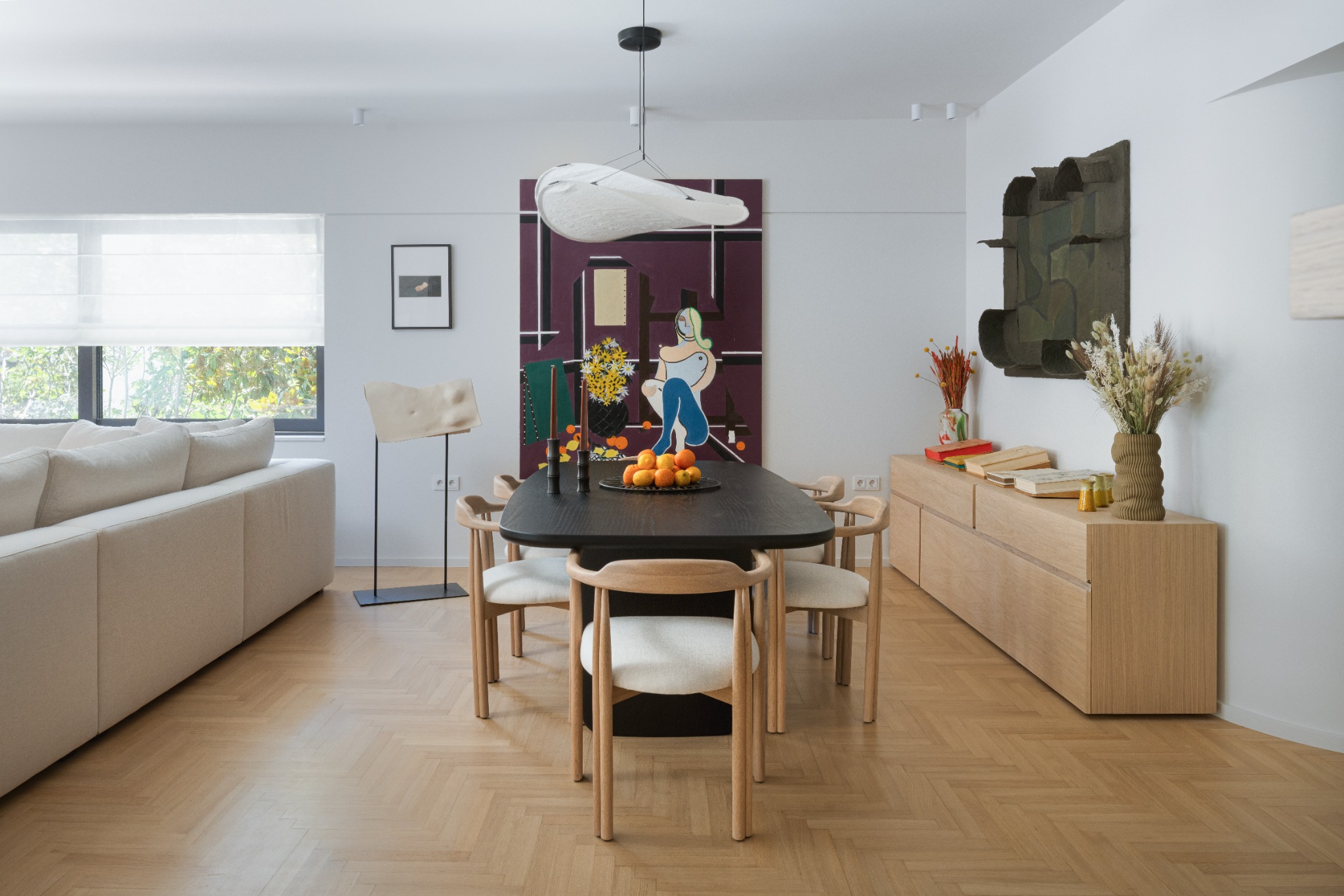 Residential Interiors — Voula, dining table and artwork, photograph 1