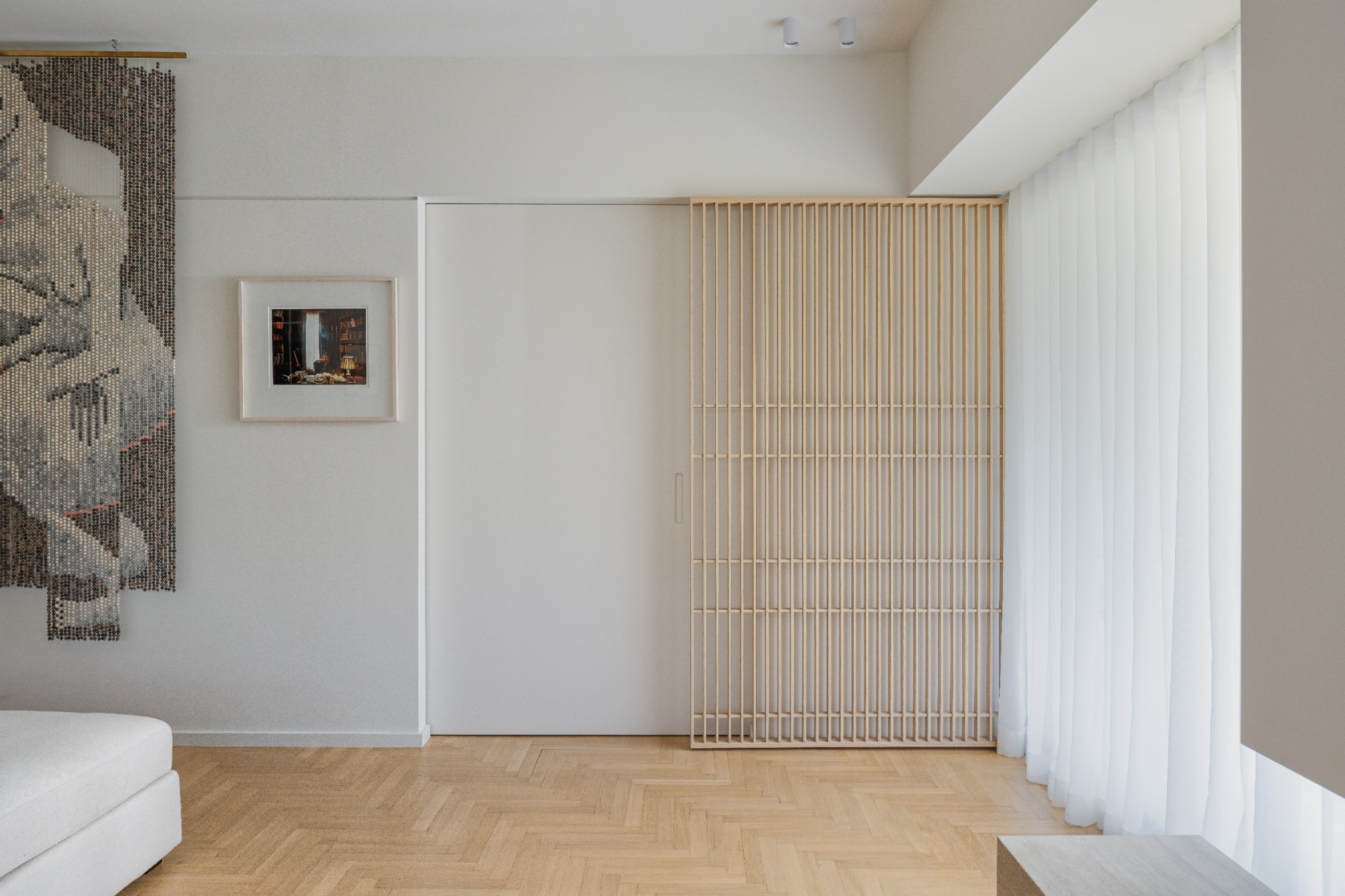 Residential Interiors — Voula, sliding office divider closed, photograph 6